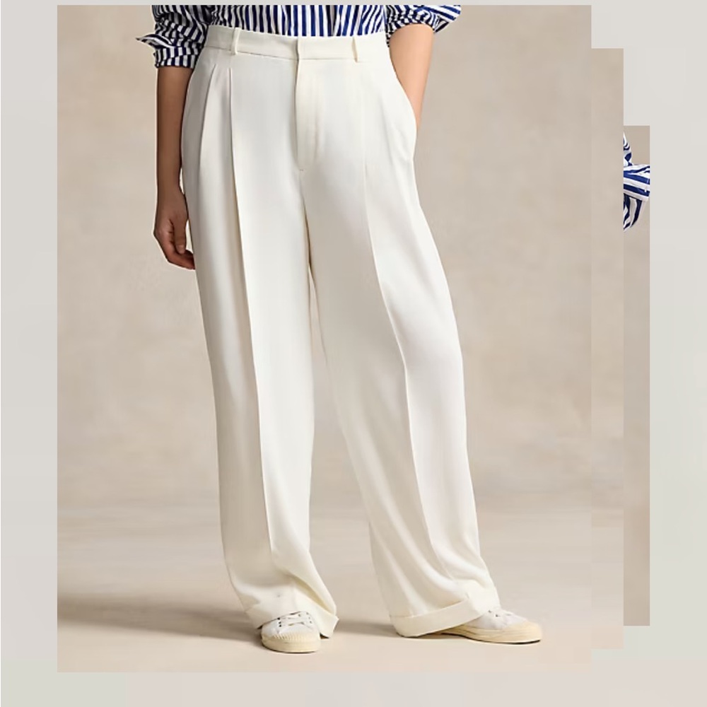 Polo Ralph Lauren Cream Wide Leg Pant